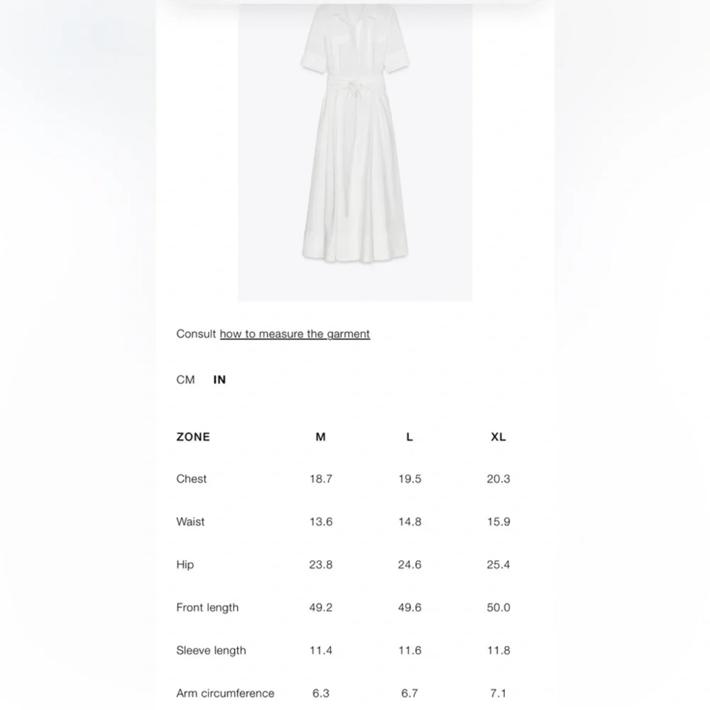 Zara Ivory Midi Shirt Dress with Waist Tie - Picture 5 of 13